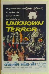 h159 UNKNOWN TERROR one-sheet movie poster '57 Mala Powers, John Howard