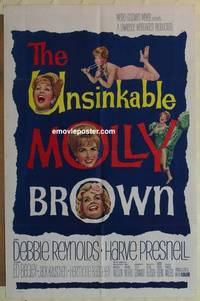 h160 UNSINKABLE MOLLY BROWN one-sheet movie poster '64 Debbie Reynolds