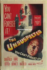 h161 UNSUSPECTED one-sheet movie poster '47 Joan Caulfield, Claude Rains