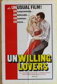 h163 UNWILLING LOVERS one-sheet movie poster '77 sexy Jody Maxwell!