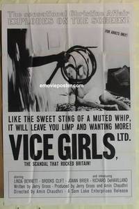 h180 VICE GIRLS, LTD. one-sheet movie poster '64 English sex with a whip!