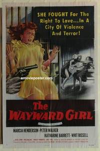 h216 WAYWARD GIRL one-sheet movie poster '57 sexy bad girl!