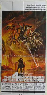 k142 4 HORSEMEN OF THE APOCALYPSE three-sheet movie poster '61 great image!