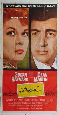 k149 ADA three-sheet movie poster '61 Susan Hawyard, Dean Martin