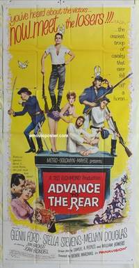 k151 ADVANCE TO THE REAR three-sheet movie poster '64 Glenn Ford, Stevens