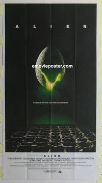k103 ALIEN three-sheet movie poster '79 Sigourney Weaver, sci-fi!