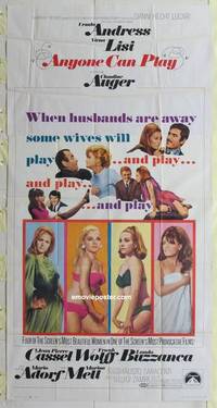 k164 ANYONE CAN PLAY three-sheet movie poster '68 Ursula Andress, Virna Lisi