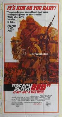 k183 BEACH RED three-sheet movie poster '67 Cornel Wilde, Rip Torn