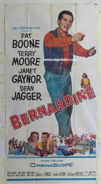 k188 BERNARDINE three-sheet movie poster '57 Pat Boone, Terry Moore
