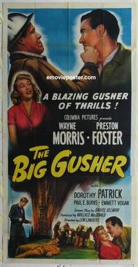 k191 BIG GUSHER three-sheet movie poster '51 Preston Foster, Wayne Morris