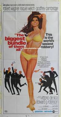 k193 BIGGEST BUNDLE OF THEM ALL three-sheet movie poster '68 Raquel Welch