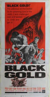 k196 BLACK GOLD three-sheet movie poster '62 Philip Carey, McBain