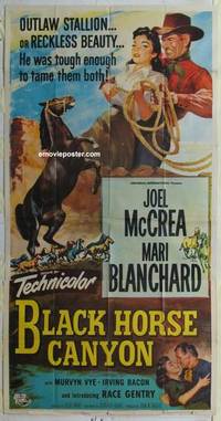 k198 BLACK HORSE CANYON three-sheet movie poster '54 Joel McCrea, Blanchard