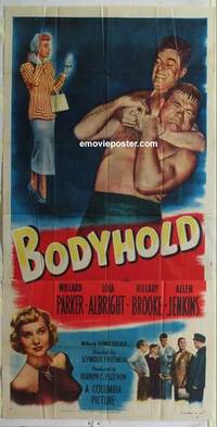 k205 BODYHOLD three-sheet movie poster '50 inside the wrestling racket!