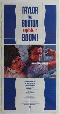 k208 BOOM three-sheet movie poster '68 Elizabeth Taylor, Richard Burton