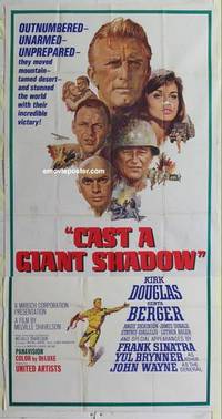 k232 CAST A GIANT SHADOW three-sheet movie poster '66 Kirk Douglas, Wayne