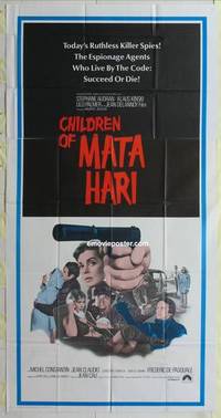 k243 CHILDREN OF MATA HARI int'l three-sheet movie poster '70 killer spies!