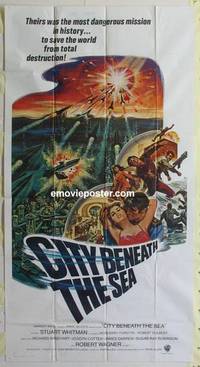 k110 CITY BENEATH THE SEA three-sheet movie poster '71 Irwin Allen
