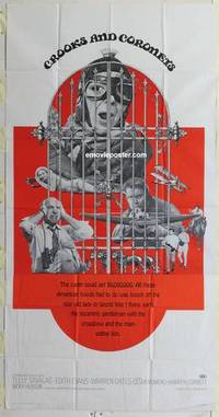 k264 CROOKS & CORONETS int'l three-sheet movie poster '69 Telly Savalas