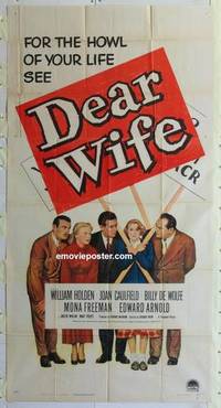 k271 DEAR WIFE three-sheet movie poster '50 William Holden, Caulfield