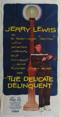 k274 DELICATE DELINQUENT three-sheet movie poster '57 teen-age Jerry Lewis!