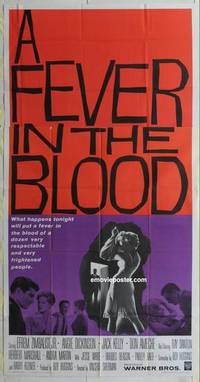 k295 FEVER IN THE BLOOD three-sheet movie poster '61 Angie Dickinson