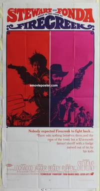 k296 FIRECREEK three-sheet movie poster '68 James Stewart, Henry Fonda