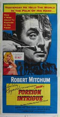 k309 FOREIGN INTRIGUE three-sheet movie poster '56 Robert Mitchum, Page