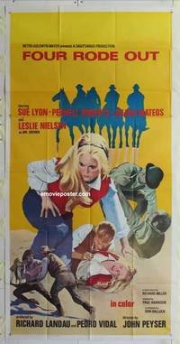 k314 FOUR RODE OUT three-sheet movie poster '69 sexy Sue Lyon, Leslie Nielsen