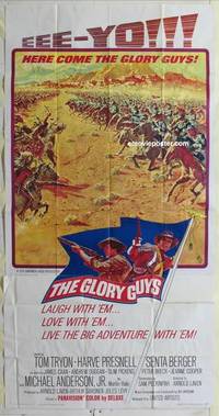 k329 GLORY GUYS three-sheet movie poster '65 Sam Peckinpah, Tom Tryon