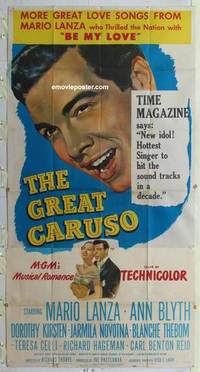 k335 GREAT CARUSO three-sheet movie poster '51 Mario Lanza, Ann Blyth