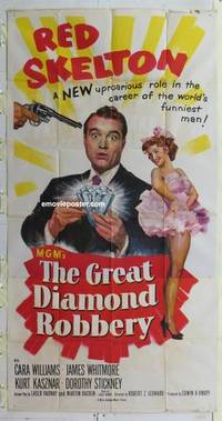 k336 GREAT DIAMOND ROBBERY three-sheet movie poster '53 Red Skelton