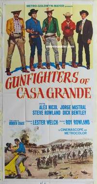 k340 GUNFIGHTERS OF CASA GRANDE three-sheet movie poster '64 Alex Nicol