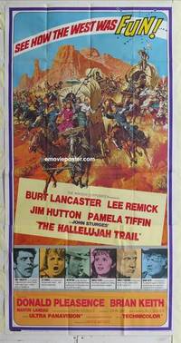 k344 HALLELUJAH TRAIL three-sheet movie poster '65 Burt Lancaster, Remick
