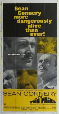 k355 HILL three-sheet movie poster '65 Lumet, five Sean Connery images!