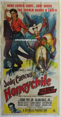 k361 HONEYCHILE three-sheet movie poster '51 Judy Canova, Alan Hale Jr.