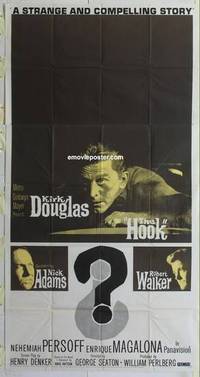 k363 HOOK three-sheet movie poster '63 Kirk Douglas, Korean War