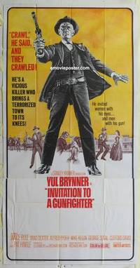k376 INVITATION TO A GUNFIGHTER int'l three-sheet movie poster '64 Yul Brynner