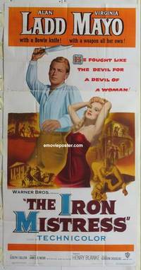 k378 IRON MISTRESS three-sheet movie poster '52 Alan Ladd, Virginia Mayo