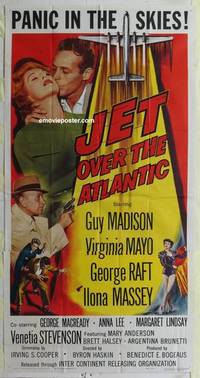 k382 JET OVER THE ATLANTIC three-sheet movie poster '59 Guy Madison, Mayo