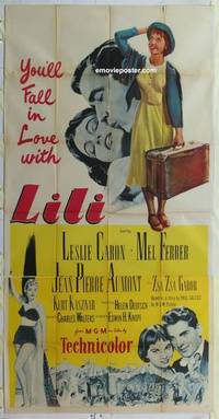 k409 LILI three-sheet movie poster '52 you'll fall in love with Leslie Caron
