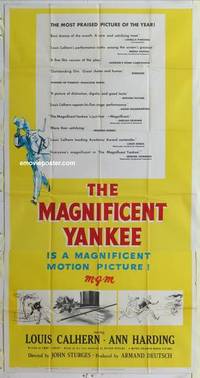 k426 MAGNIFICENT YANKEE three-sheet movie poster '51 Louis Calhern, Harding