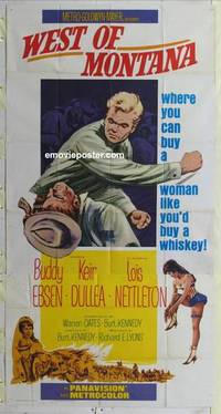 k427 MAIL ORDER BRIDE int'l three-sheet movie poster '64 West of Montana!
