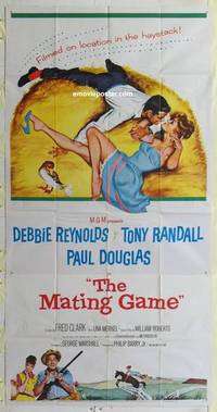 k439 MATING GAME three-sheet movie poster '59 Debbie Reynolds, Randall
