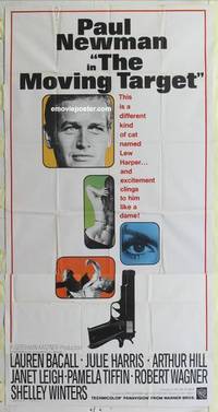 k348 HARPER int'l three-sheet movie poster '66 Paul Newman, Moving Target!