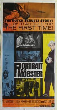 k502 PORTRAIT OF A MOBSTER three-sheet movie poster '61 Vic Morrow