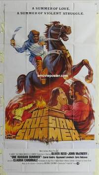 k140 1 RUSSIAN SUMMER three-sheet movie poster '73 Oliver Reed, Cardinale