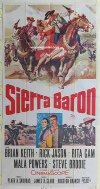 k526 SIERRA BARON three-sheet movie poster '58 sexy Rita Gam, cool image!