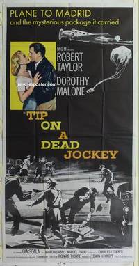 k557 TIP ON A DEAD JOCKEY three-sheet movie poster '57 Robert Taylor, Malone