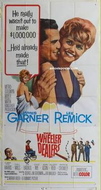 k595 WHEELER DEALERS three-sheet movie poster '63 James Garner, Lee Remick